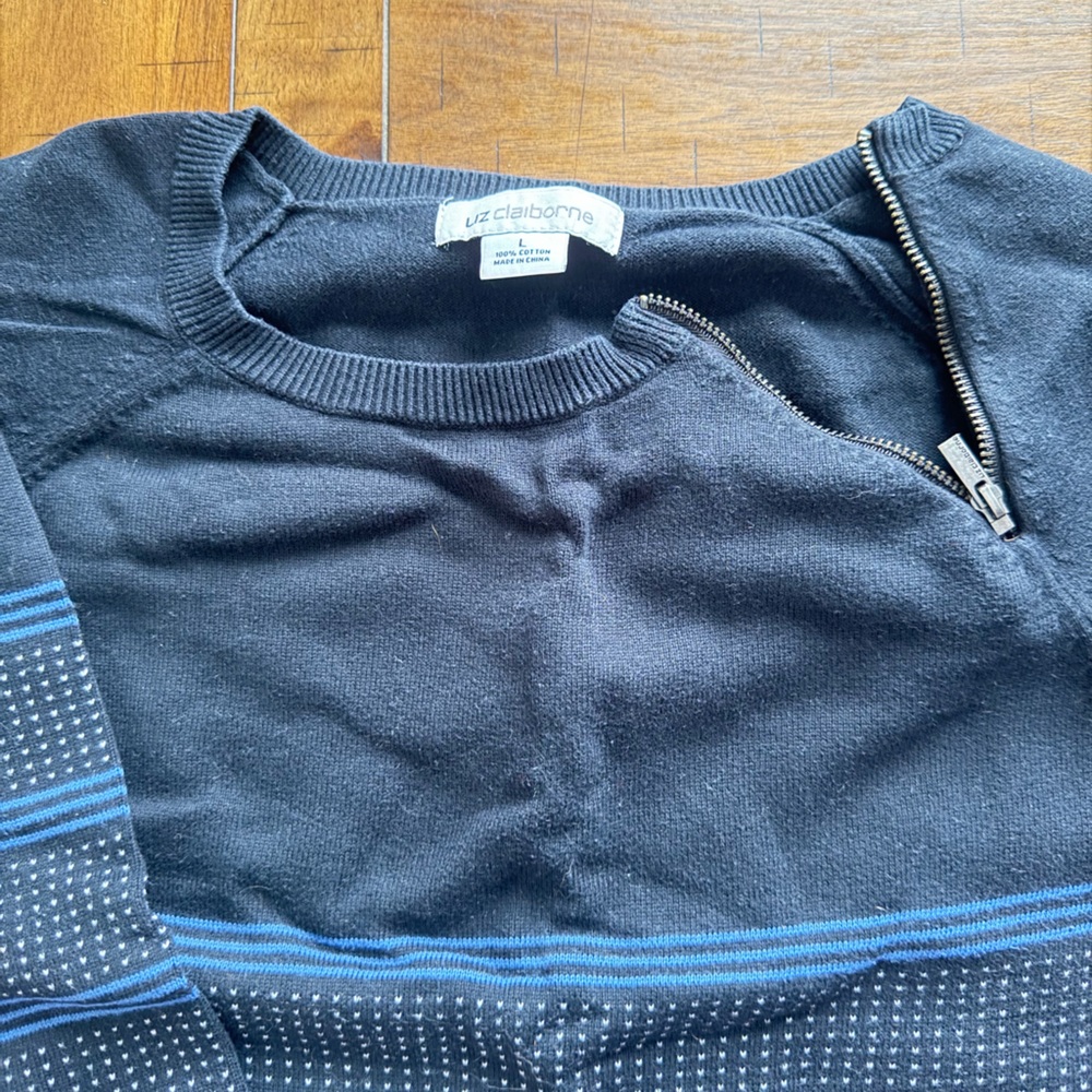 Women’s Navy Large Liz Claiborne 3/4 Sweater